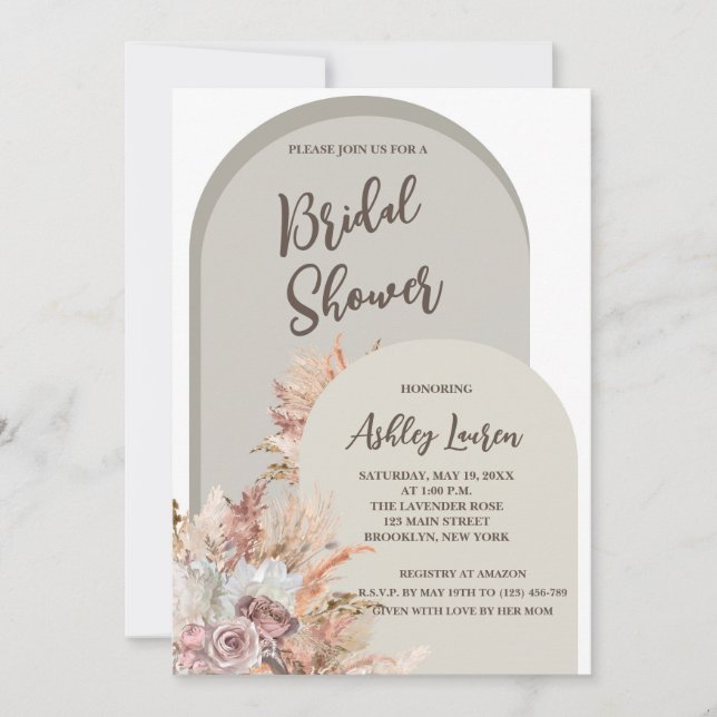Boho Chic Bridal Shower Invitation (Front)