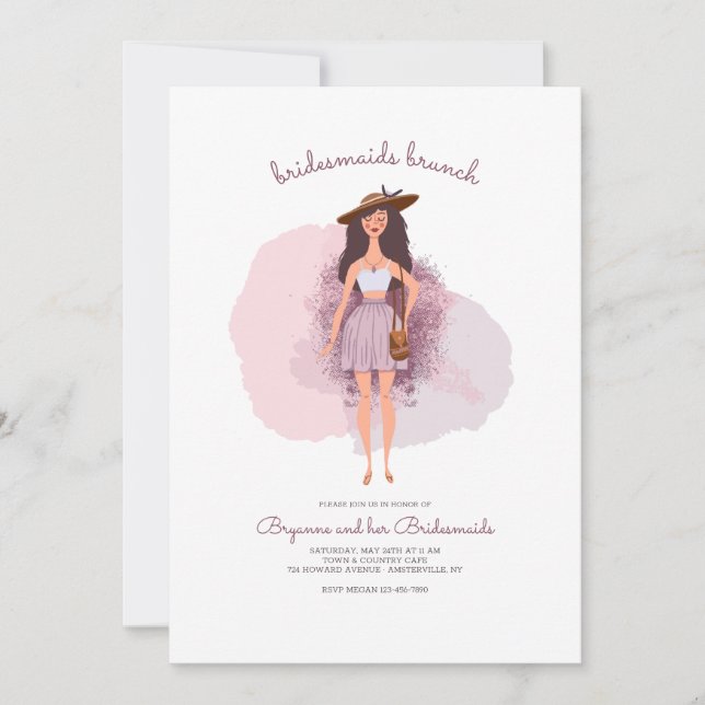 Boho Chic Bridesmaids Brunch Invitation (Front)