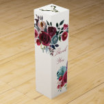 Boho Chic Burgundy and Navy Autumn Fall Wedding Wine Box<br><div class="desc">Trendy Boho Wedding wine box favours customizable to your event specifics.</div>