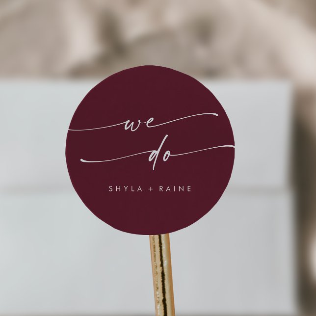 Boho Chic Burgundy Red We Do Envelope Seals (Creator Uploaded)