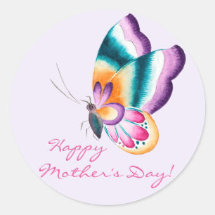 Boho Chic Butterfly   Happy Mother's Day Stickers