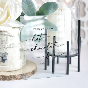 Boho Chic Clear Acrylique Mariage Hot Chocolate Ba
