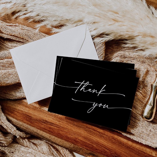 Boho Chic COLOR EDITABLE Flat Wedding Thank You Card (Creator Uploaded)