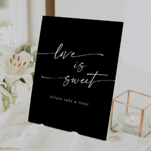Boho Chic COLOR EDITABLE Love Is Sweet Wedding Pedestal Sign