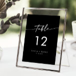 Boho Chic COLOR EDITABLE Wedding Table Numbers<br><div class="desc">These boho chic colour editable wedding table numbers are perfect for a minimalist wedding. The sophisticated and chic dark black modern bohemian design features simple rustic calligraphy with a unique yet classic style. The design prints on the front and back. Customize your table numbers with your names and date. Personalize...</div>