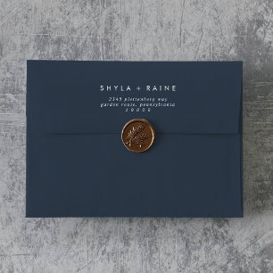 Boho Chic Dark Navy Mariage Enveloppes bleues