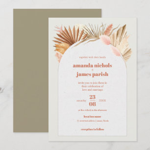 Boho Chic Desert Dried Foliage and Pampas Wedding  Save The Date