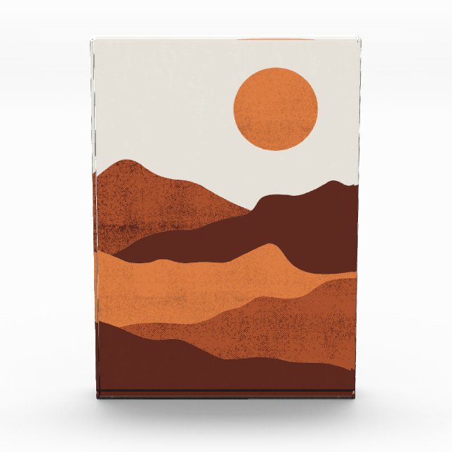 Boho Chic Desert Mountains Landscape  Photo Block (Front)