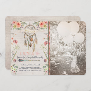 Boho Chic Dreamcatcher Birthday Party Invitation