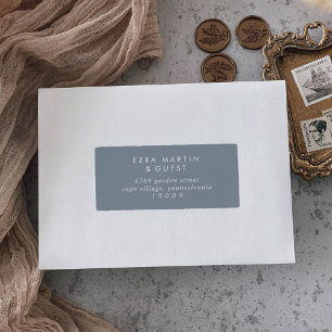 Boho Chic Dusty Bleu Étiquettes de adresse d'hôtes