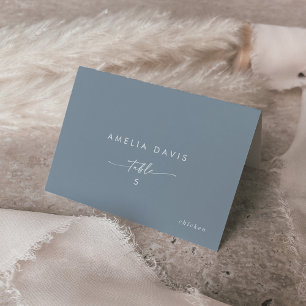 Boho Chic Dusty Bleu Nom d'hôte Cartes de place