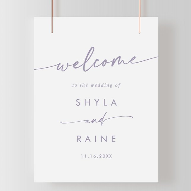 Boho Chic Dusty Purple DIY Wedding Welcome Sign (Creator Uploaded)