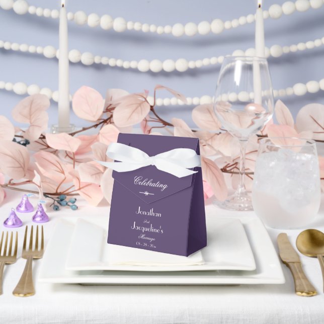 Boho Chic Dusty Purple Large Thank You Wedding  Favor Box (Wedding)