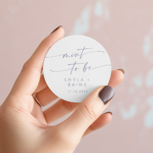 Boho Chic Dusty Purple Mint To Be Favour Sticker