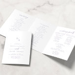 Boho Chic Dusty Purple Monogram Wedding Tri-Fold Programme<br><div class="desc">This boho chic dusty purple monogram wedding tri-fold program is perfect for a minimalist wedding. The light lavender purple and white modern bohemian design features simple rustic calligraphy with a unique yet classic style. Personalize your wedding program with your initials, names, wedding date and location, your favourite quote or lyric,...</div>