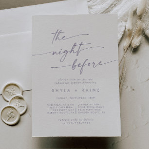 Boho Chic Dusty Purple Rehearsal Dinner Invites