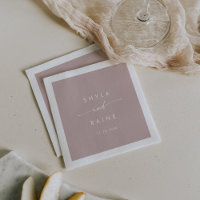 Boho Chic Dusty Rose Pink Monogram Wedding Napkins