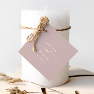 Boho Chic Dusty Rose Pink Wedding Favour Tags