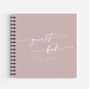 Boho Chic Dusty Rose rose Mariage livre d'hôtes
