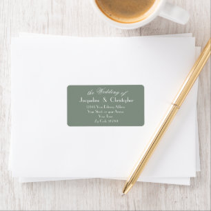 Boho Chic Elegant Sage Green Wedding Address  Label