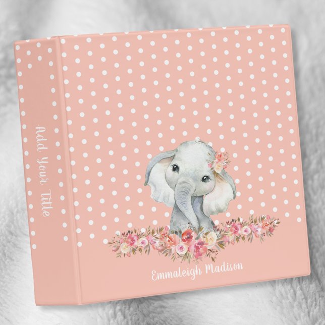 Boho Chic Elephant Baby Girl Watercolor Binder (Creator Uploaded)