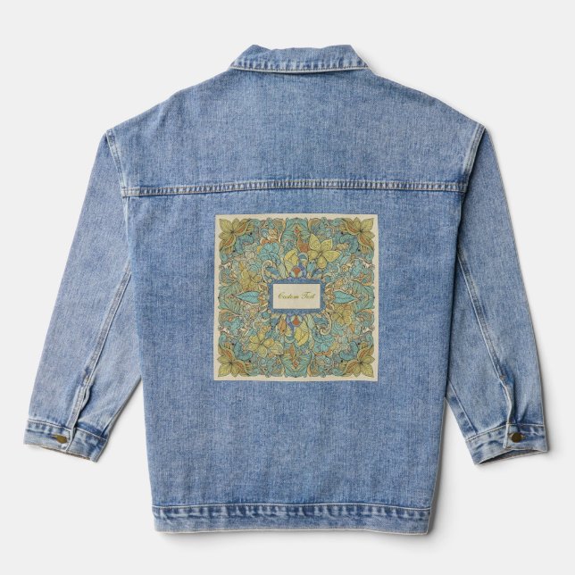 Boho Chic Embroidered-Look Custom Denim Jacket (Back)
