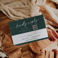 Boho Chic Emerald Green Mail In and QR Code