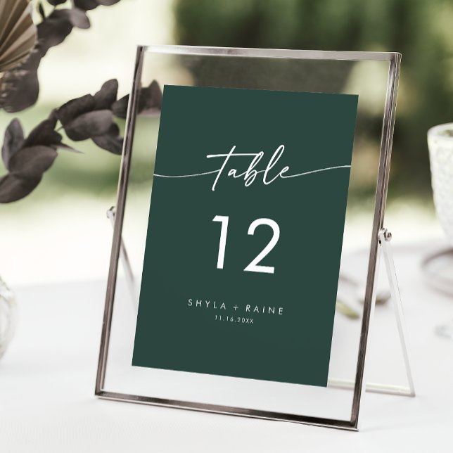 Boho Chic Emerald Green Mariage Numéros de table (Créateur téléchargé)