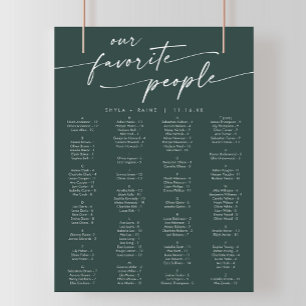 Boho Chic Emerald Green Printable Seating Chart