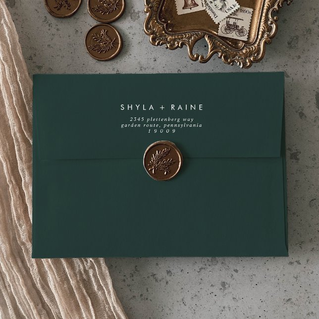 Boho Chic Emerald Green Wedding Envelopes (Boho Chic Emerald Green Wedding Envelopes)