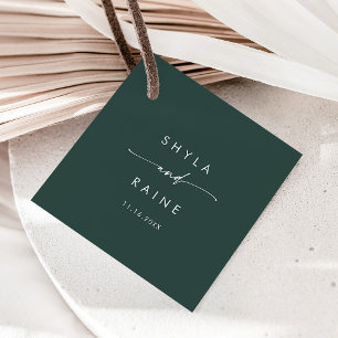 Boho Chic Emerald Green Wedding Favour Tags