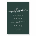Boho Chic Emerald Green Wedding Welcome Sign