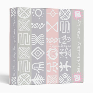 Boho-chic Ethnic 19th Birthday Party Guest Book Binder