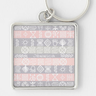 Boho-chic Ethnic Design Personalized Keychain