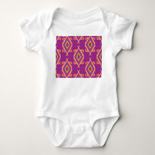 Boho Chic: Ethnic Seamless Ornament Baby Bodysuit