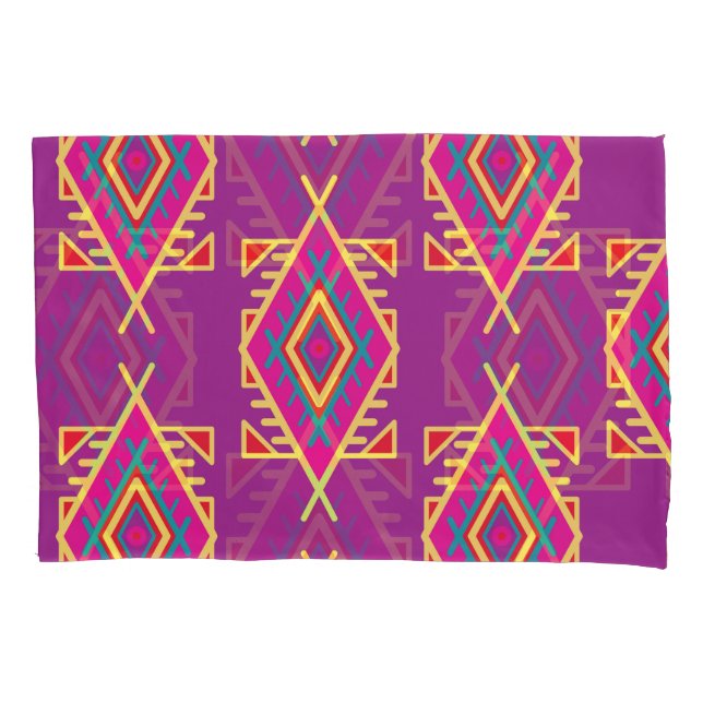 Boho Chic: Ethnic Seamless Ornament Pillowcase (Front)