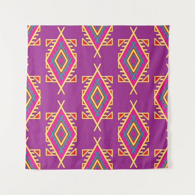 Boho Chic: Ethnic Seamless Ornament Tapestry (Front)
