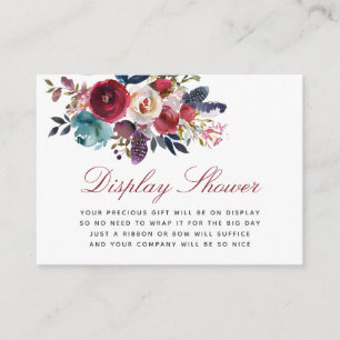 Boho Chic floral Baby Shower Display Shower Enclosure Card