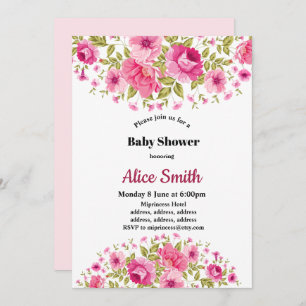 boho chic floral baby shower invitation
