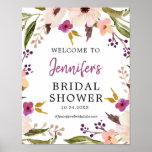 Boho Chic Floral Bridal Shower Welcome Poster<br><div class="desc">Custom Boho Chic Floral Bridal Shower Welcome Poster for your wedding day!</div>