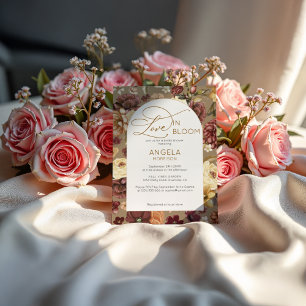 Boho Chic Floral Love In Bloom Bridal Shower Invitation