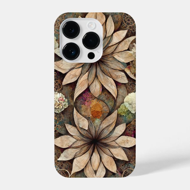 Boho chic floral mandala iphone case (Back)