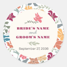 Boho Chic Floral Mid Century Retro Wedding