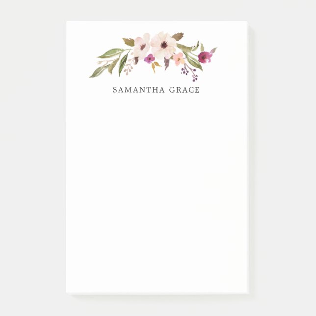 Boho Chic Floral Notes post-it personnalisées (Devant)