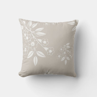 Boho Chic Floral Pattern Aesthetic Throw Pillow