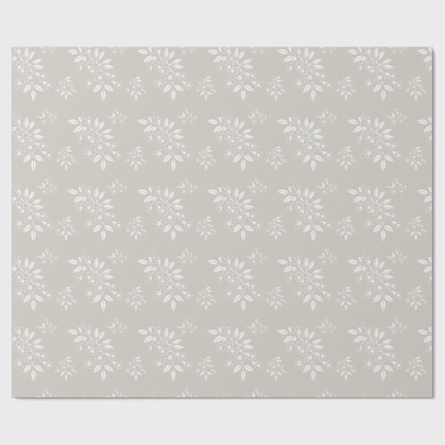 Boho Chic Floral Pattern Aesthetic Wrapping Paper (Flat)