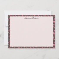 Boho Chic Floral Pattern Pink Brown Personalized