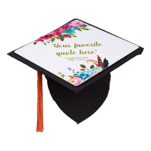 Boho Chic floral personalized Graduation Cap Topper