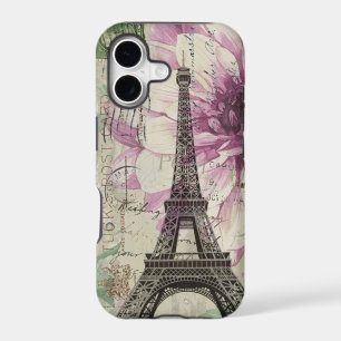 Boho Chic floral Vintage Paris Eiffel Tower