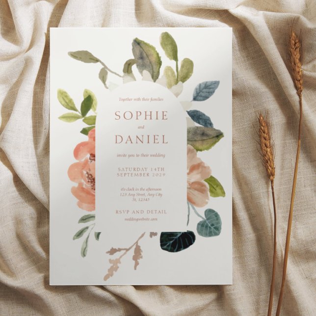 Boho Chic Floral Watercolor Wedding Invitation (Creator Uploaded)